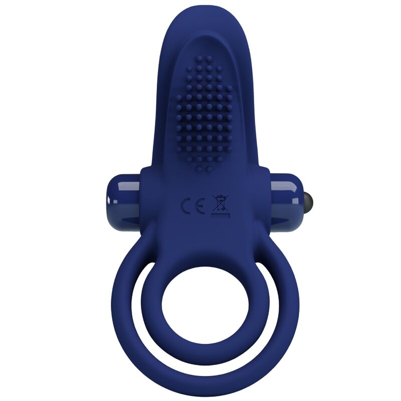 PRETTY LOVE - BRONSON DOUBLE VIBRATING COCK RING BLUE