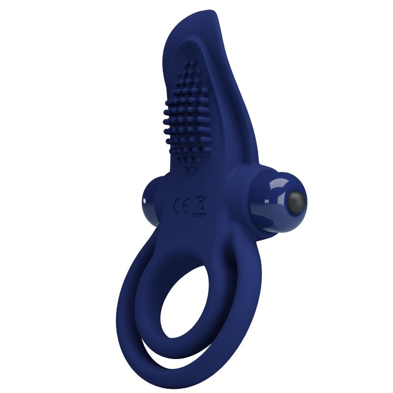 PRETTY LOVE - BRONSON DOUBLE VIBRATING COCK RING BLUE