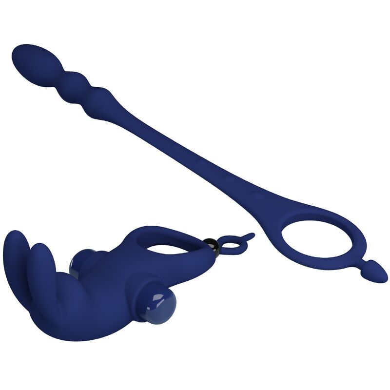 PRETTY LOVE - AYAD RABBIT VIBRATING RING WITH BLUE PLUG