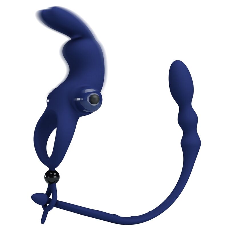 PRETTY LOVE - AYAD RABBIT VIBRATING RING WITH BLUE PLUG
