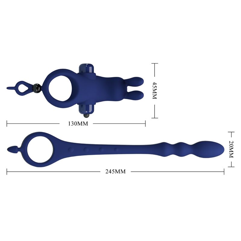 PRETTY LOVE - AYAD RABBIT VIBRATING RING WITH BLUE PLUG