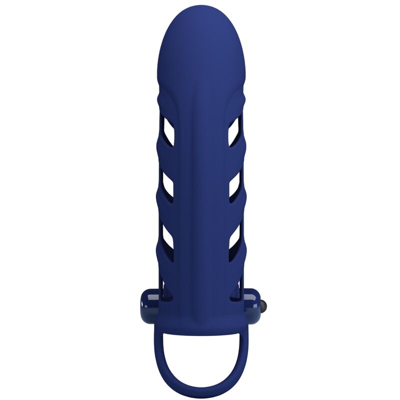 PRETTY LOVE - ALTAF VIBRATING COCK RING WITH BLUE SILICONE SLEEVE