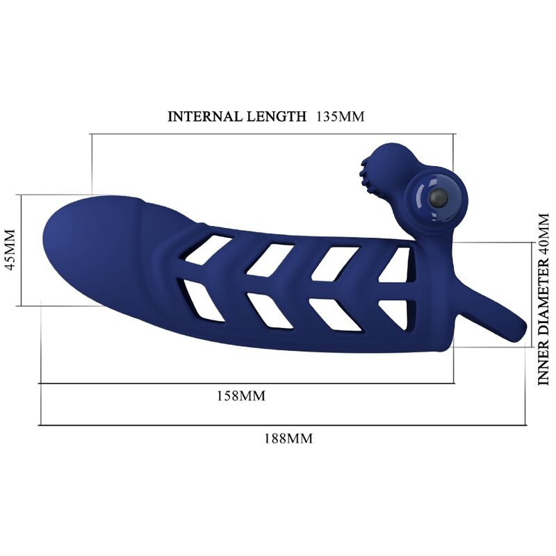 PRETTY LOVE - ALTAF VIBRATING COCK RING WITH BLUE SILICONE SLEEVE