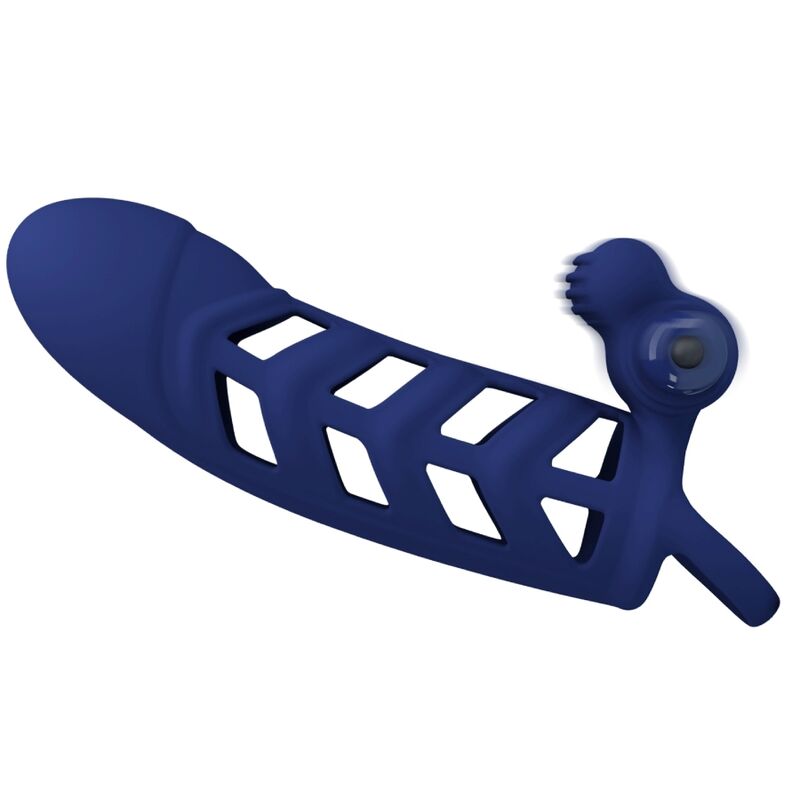 PRETTY LOVE - ALTAF VIBRATING COCK RING WITH BLUE SILICONE SLEEVE