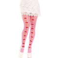 LEG AVENUE - STOCKINGS WITH HEART CUT-OUTS & PINK BOWS