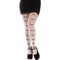 LEG AVENUE - STOCKINGS WITH HEART CUT-OUTS & WHITE BOWS