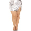 LEG AVENUE - CRYSTALLIZED MESH STOCKINGS CARAMEL PLUS SIZE