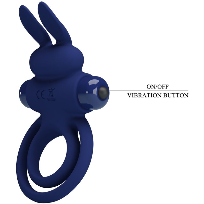 PRETTY LOVE - DAREY DOUBLE RING VIBRATING RABBIT BLUE