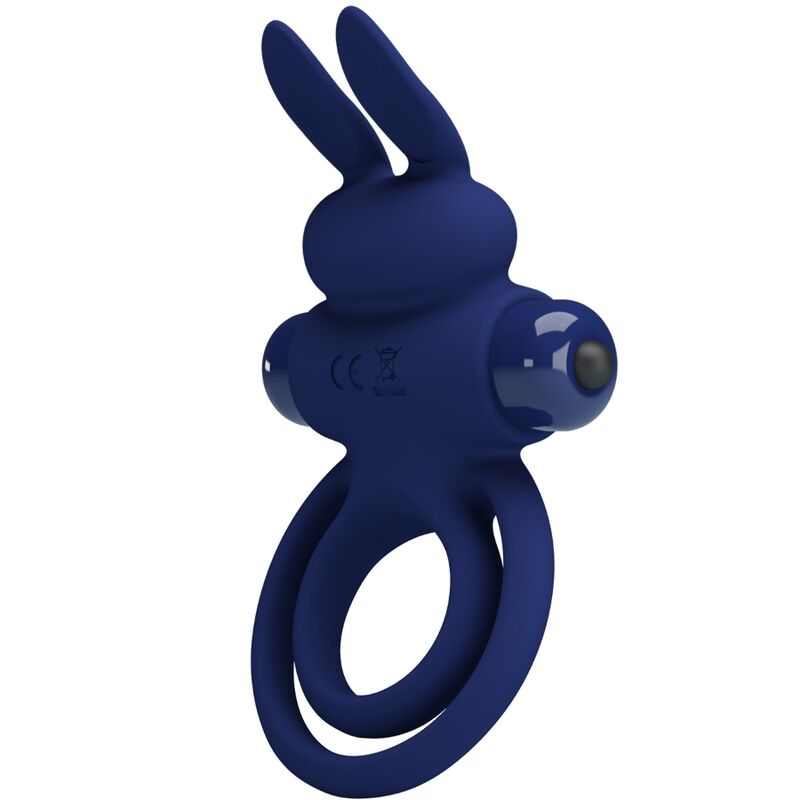 PRETTY LOVE - DAREY DOUBLE RING VIBRATING RABBIT BLUE