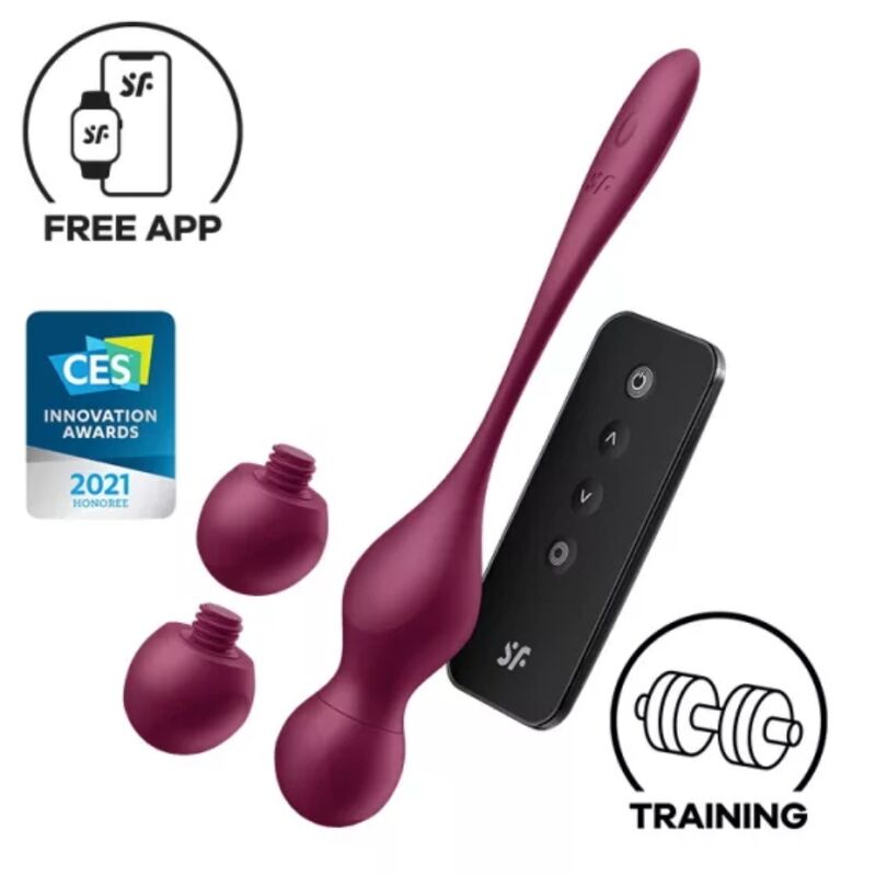 SATISFYER - LOVE BIRDS VARIANT VIBRATING BALLS FREE APP RED WINE