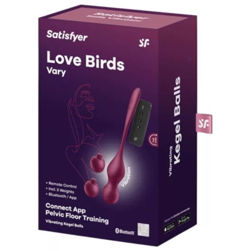 SATISFYER - LOVE BIRDS VARIANT VIBRATING BALLS FREE APP RED WINE