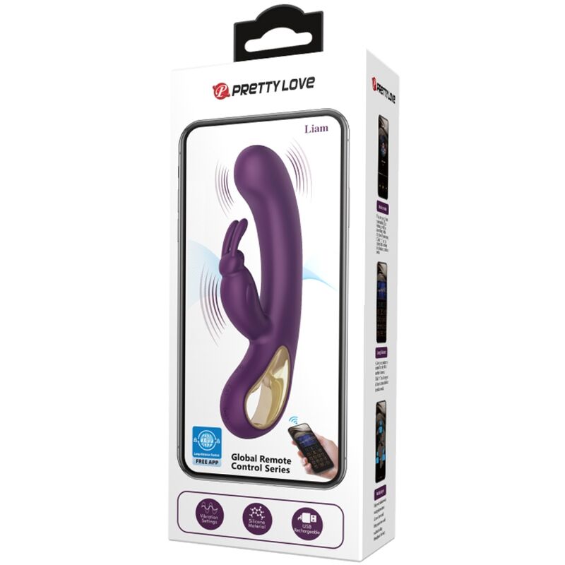 PRETTY LOVE - LIAM PURPLE RABBIT VIBRATOR AND G-SPOT STIMULATOR