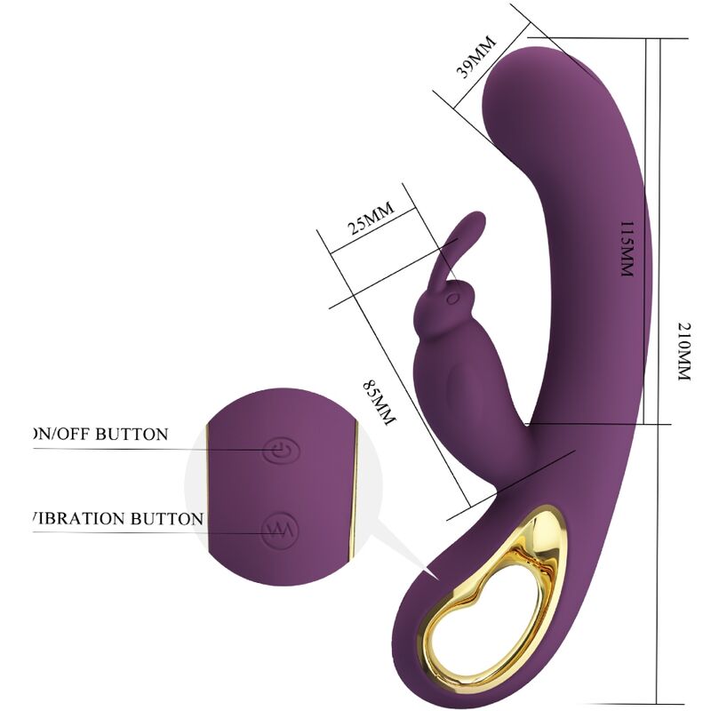 PRETTY LOVE - LIAM PURPLE RABBIT VIBRATOR AND G-SPOT STIMULATOR