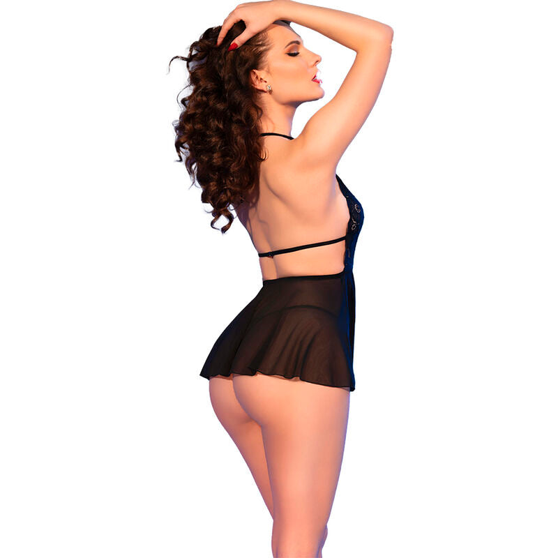 CHILIROSE - CR 4720 BABYDOLL & THONG BLACK L
