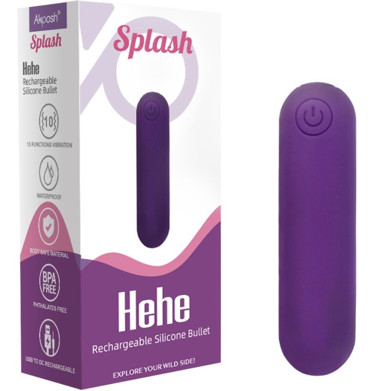 ARMONY - SPLASH HEHE BULLET VIBRATOR SILICONE 10 VIBRATIONS 65 X 15 CM PURPLE