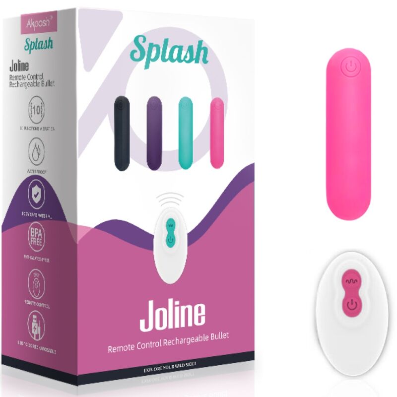 ARMONY - SPLASH JOLINE REMOTE CONTROL SILICONE BULLET VIBRATOR 10 VIBRATIONS 65 X 15 CM PINK