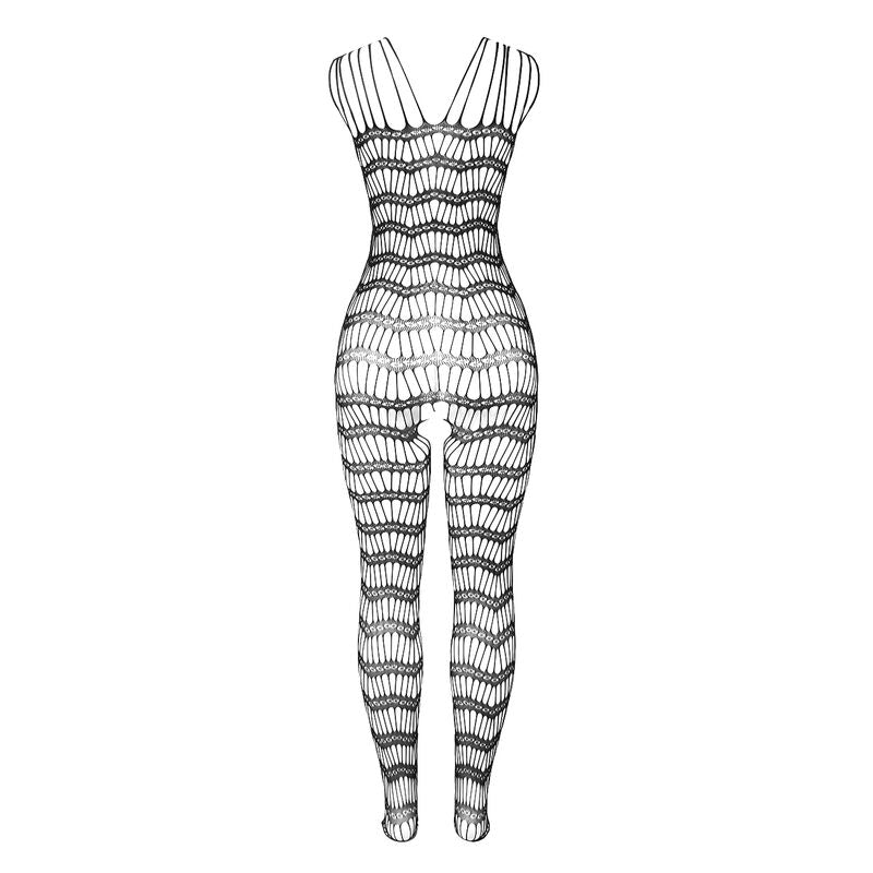 SUBBLIME - 951696 OPEN-WEAVE FISHNET BODYSTOCKING WITH SHOULDER STRAPS BLACK ONE SIZE