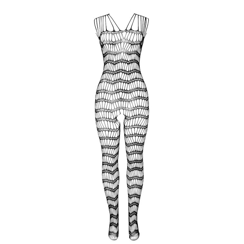 SUBBLIME - 951696 OPEN-WEAVE FISHNET BODYSTOCKING WITH SHOULDER STRAPS BLACK ONE SIZE