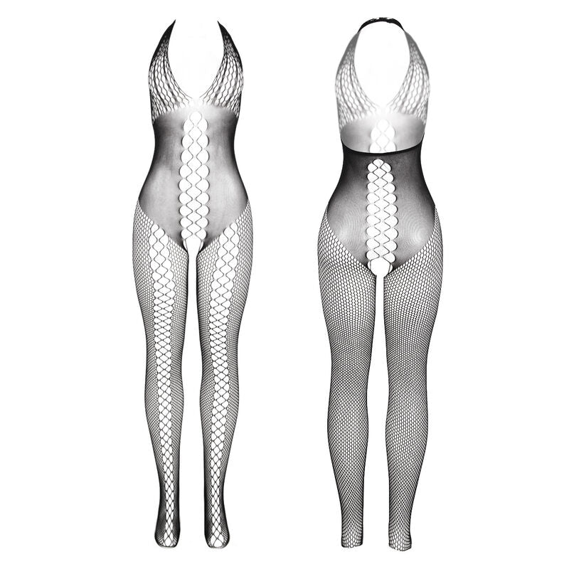 SUBBLIME - 951832 OPEN BACK BODYSTOCKING WITH CRISS CROSS DETAILS BLACK ONE SIZE