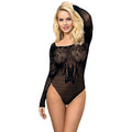 SUBBLIME - 952051 LONG-SLEEVED MESH BODYSUIT WITH BARE SHOULDERS BLACK ONE SIZE