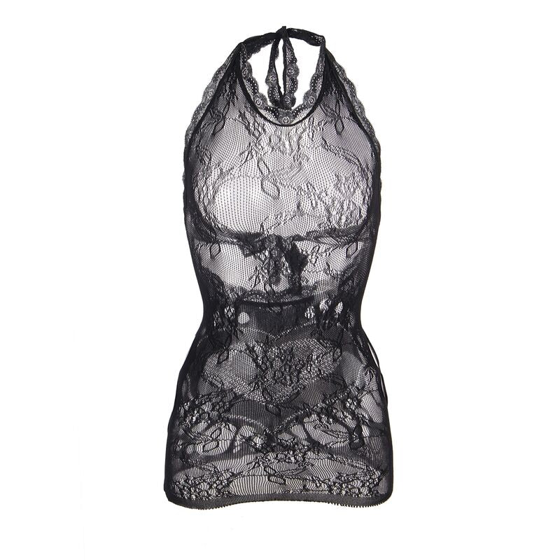 SUBBLIME - 952075 MESH MINI DRESS WITH BACK DETAIL AND BLACK HEART ONE SIZE