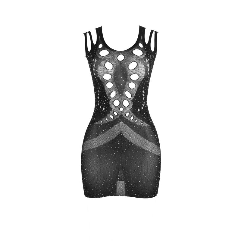 SUBBLIME - 952198 SHINY DIAMOND FISHNET DRESS BLACK ONE SIZE