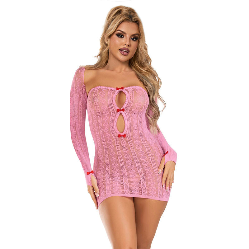 SUBBLIME - 952471 PINK MESH DRESS ONE SIZE