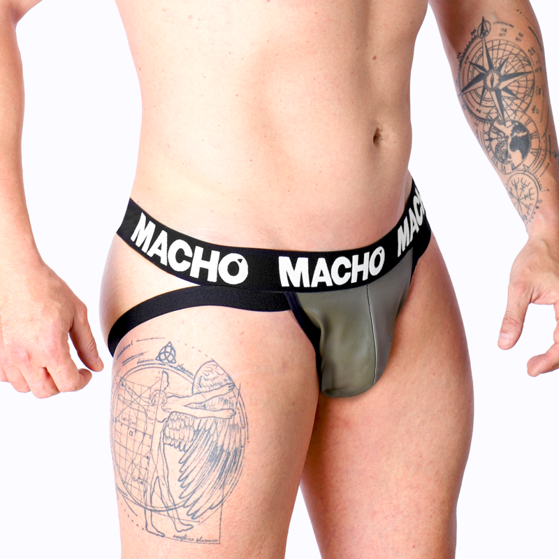 MACHO - MX27GR LEATHER JOCK GREY BEIGE L