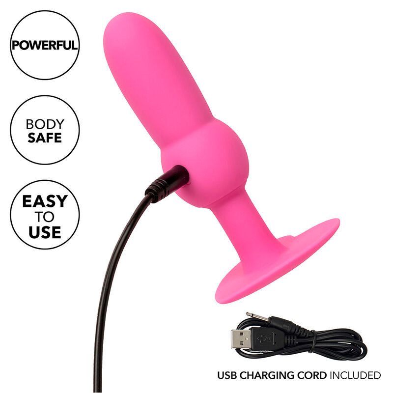 CALEXOTICS - FIRST TIME ANAL BEADED PROBE VIBRATING PLUG 10 FUNCTIONS PINK