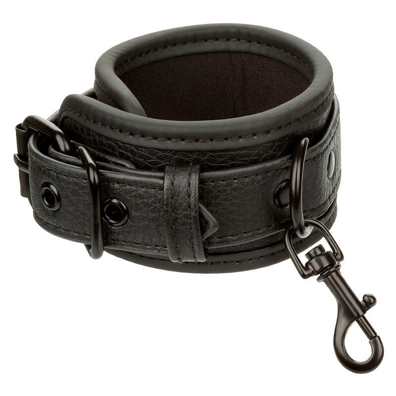 CALEXOTICS - NOCTURNAL ADJUSTABLE LEATHER WRIST CUFFS BLACK