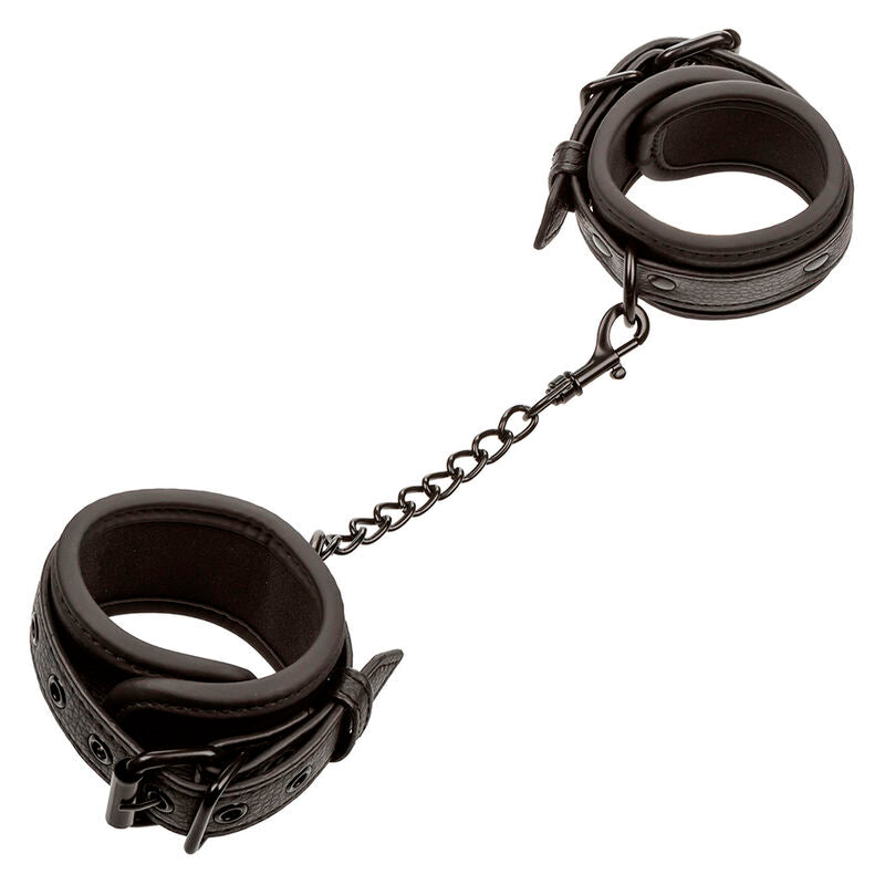 CALEXOTICS - NOCTURNAL ADJUSTABLE LEATHER WRIST CUFFS BLACK
