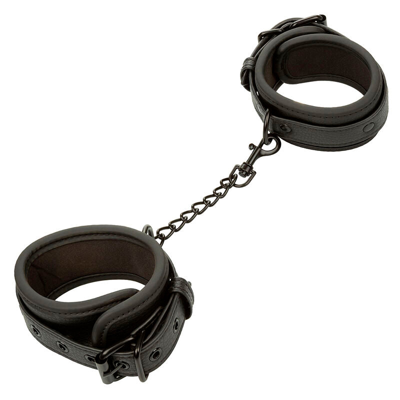 CALEXOTICS - NOCTURNAL BLACK LEATHER ADJUSTABLE ANKLE CUFFS