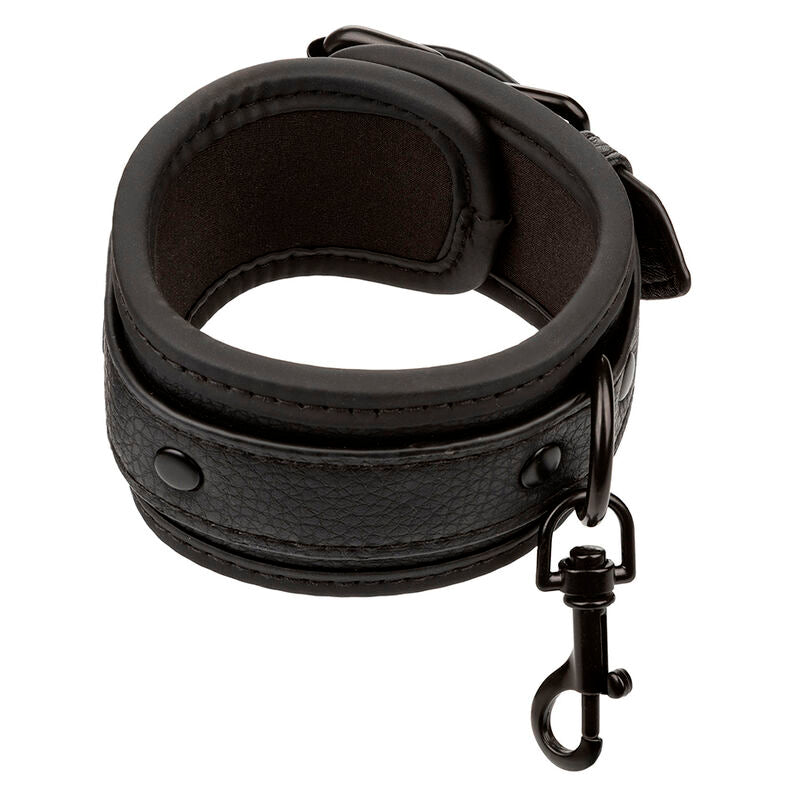 CALEXOTICS - NOCTURNAL BLACK LEATHER ADJUSTABLE ANKLE CUFFS