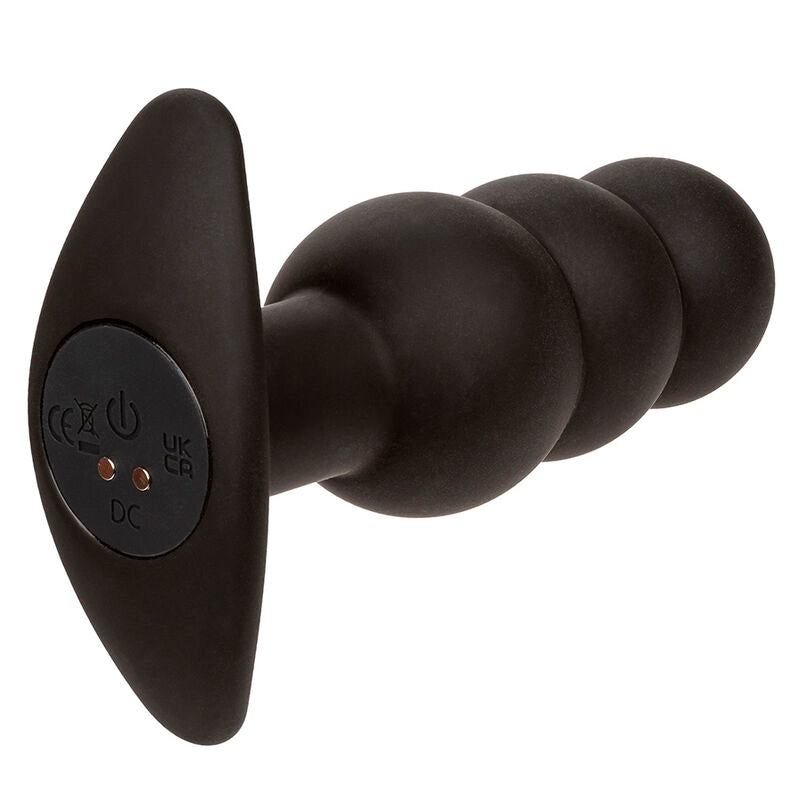 CALEXOTICS - ROCK BOTTOM PEARLED ANAL PLUG 10 VIBRATIONS BLACK SILICONE