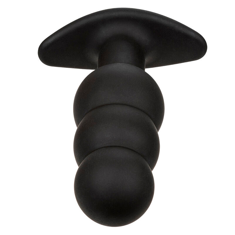 CALEXOTICS - ROCK BOTTOM PEARLED ANAL PLUG 10 VIBRATIONS BLACK SILICONE