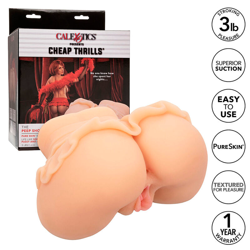 CALEXOTICS - THE PEEP SHOW GIRL REALISTIC FLESH DOUBLE MASTURBATOR