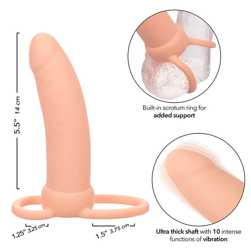 CALEXOTICS - MAXX THICK DOUBLE PENETRATOR 10 VIBRATIONS FLESH