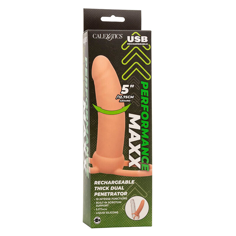 CALEXOTICS - MAXX THICK DOUBLE PENETRATOR 10 VIBRATIONS FLESH