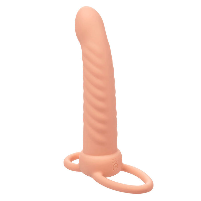 CALEXOTICS - MAXX DOUBLE PENETRATOR RIBBED 10 VIBRATIONS FLESH