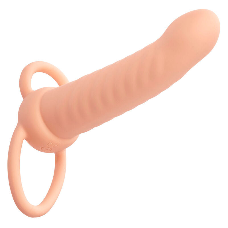CALEXOTICS - MAXX DOUBLE PENETRATOR RIBBED 10 VIBRATIONS FLESH
