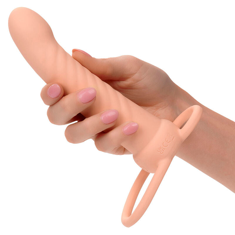 CALEXOTICS - MAXX DOUBLE PENETRATOR RIBBED 10 VIBRATIONS FLESH