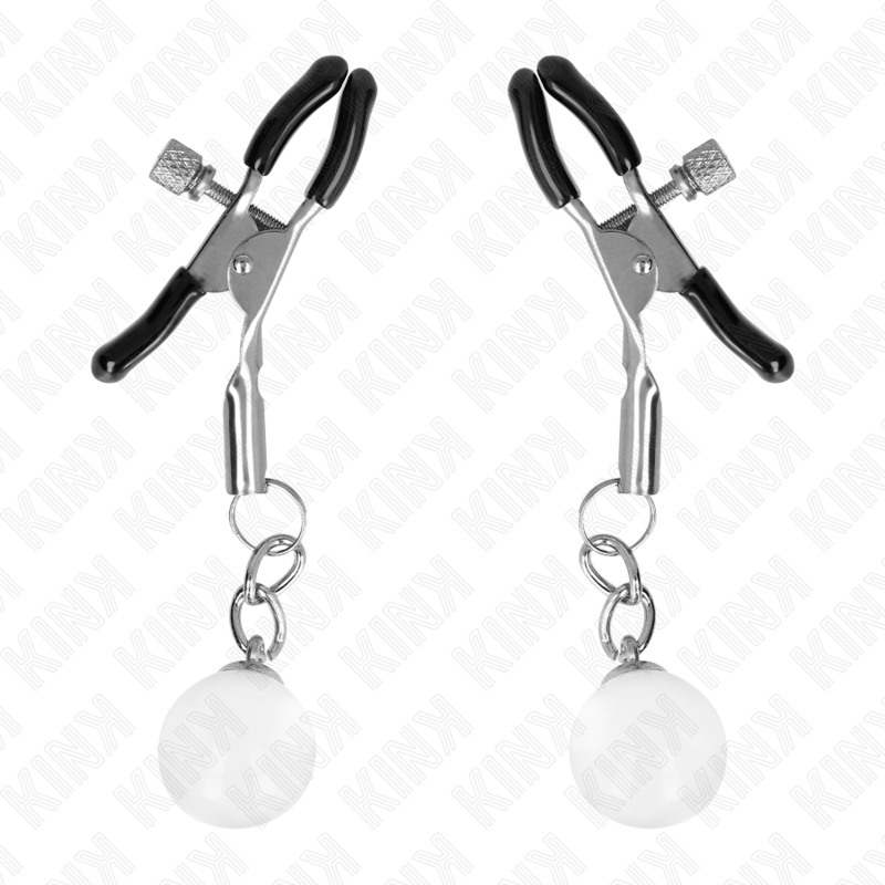 KINK - SILVER GLASS BEAD METON CLAMPS 6 CM