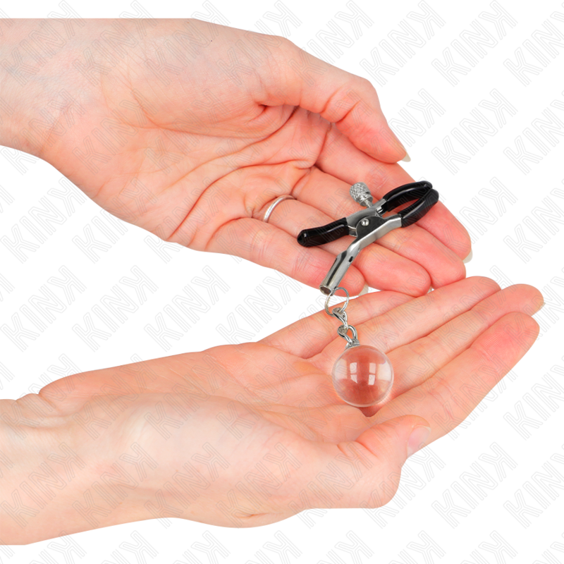 KINK - SILVER GLASS BEAD METON CLAMPS 6 CM