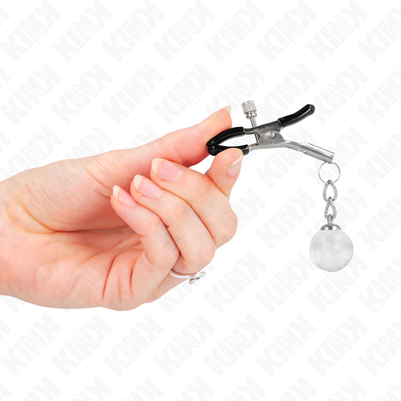 KINK - SILVER GLASS BEAD METON CLAMPS 6 CM