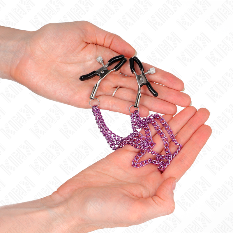KINK - METAL HOBBY CLAMPS WITH 3 PURPLE CHAINS 20/23/28 CM