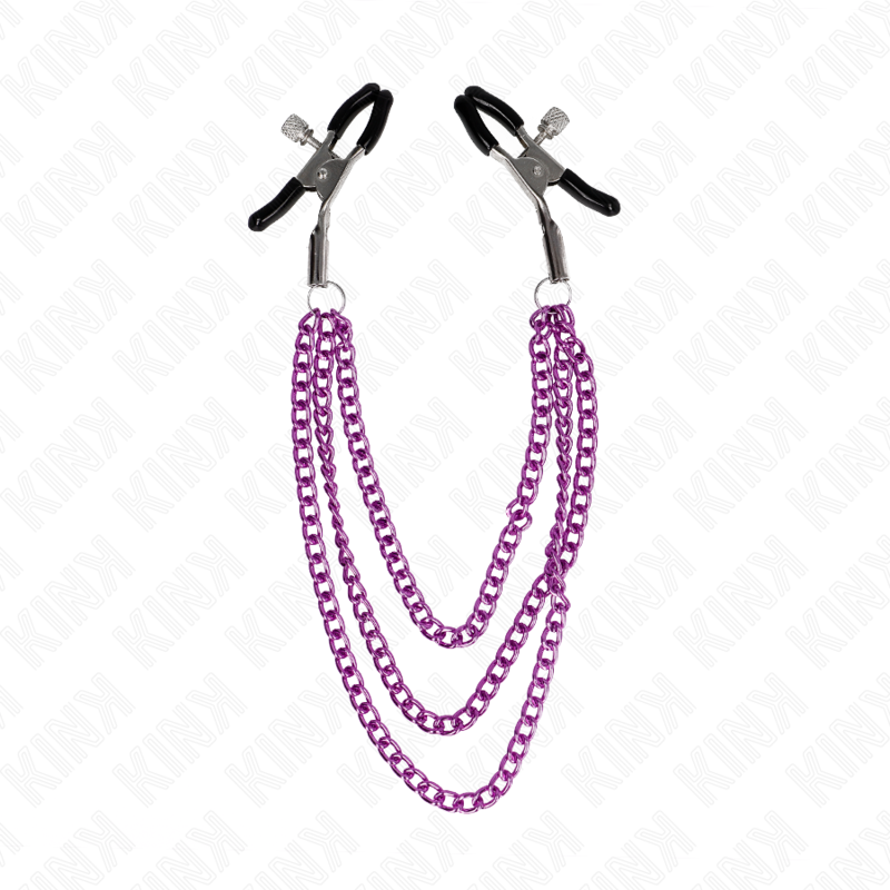 KINK - METAL HOBBY CLAMPS WITH 3 PURPLE CHAINS 20/23/28 CM