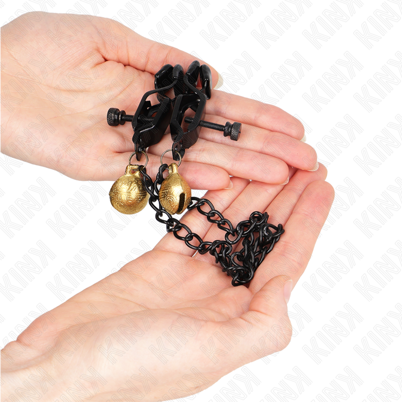 KINK - FLAT CHAIN AND BELL BEADED BRACELET SILVER 30 CM