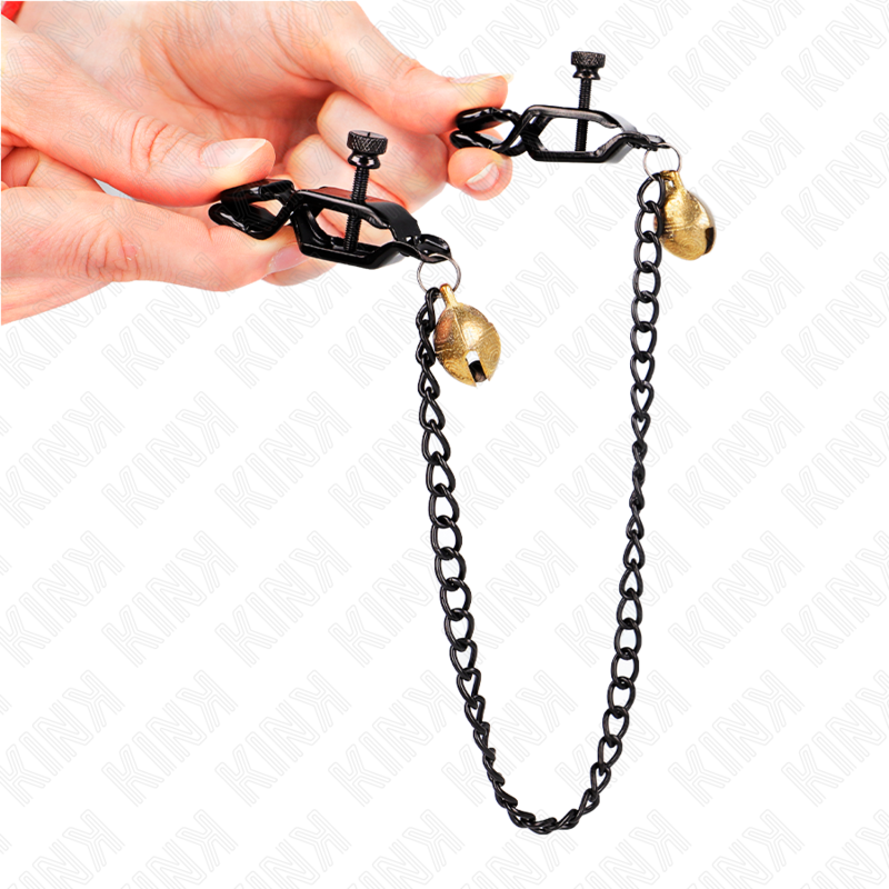 KINK - FLAT CHAIN AND BELL BEADED BRACELET SILVER 30 CM