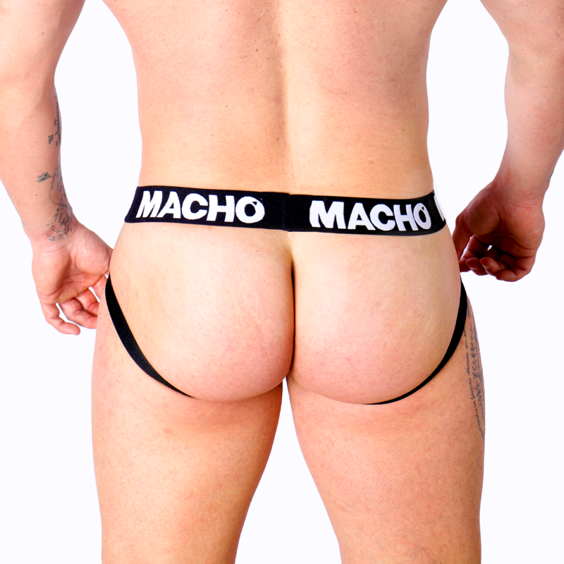 MACHO - MX27GR LEATHER JOCKSTRAP GREY BEIGE M