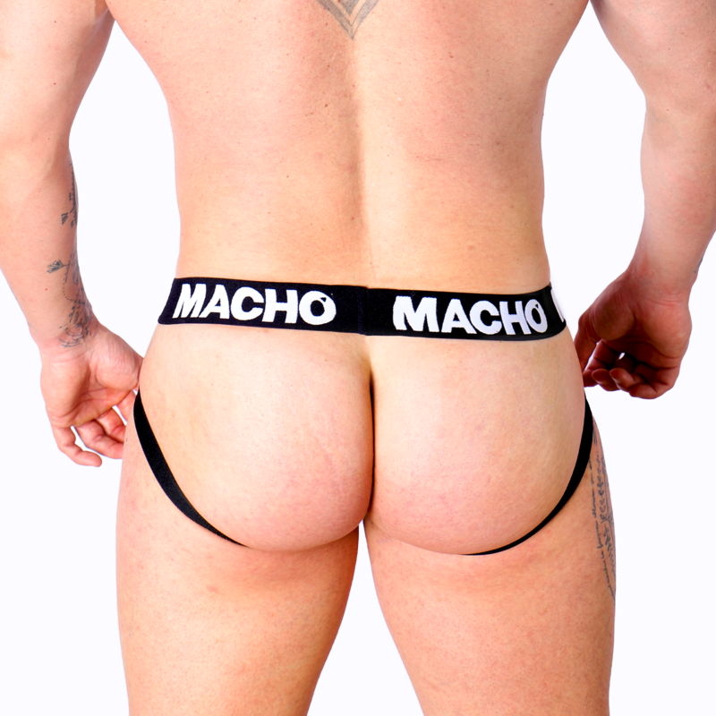 MACHO - MX25NC LEATHER JOCKSTRAP BLACK M